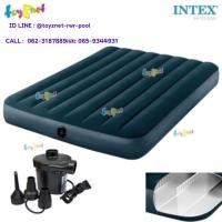 ราคา Intex ที่นอนเป่าลม 4.5 ฟุต (ฟูล) ดูรา-บีม ไฟเบอร์-เทค 1.37x1.91x0.25 ม. รุ่น 64733 + ที่สูบลมไฟฟ้า รุ่น 8201 (2817641988)