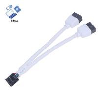 ราคา [BBNZ] Audio HD Extension Cable สําหรับ PC DIY 10cmputer เมนบอร์ดสายต่อ USB 9 Pin 1 หญิง 2 ชาย Y Splitter TH (28844174457)