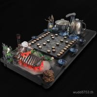 ราคา การทําให้เป็นละออง ครัวเรือนทั้งชุดทั้งชิ้นหนึ่งอัตโนมัติเต็มรูปแบบน้ําไหลชุดชา 9เขียน ถาดชาปลาวัฒนธรรมทรายสีม่วงทองหินสีดํา PPWW (56355619930)