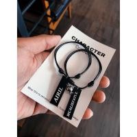 ราคา PAIR - CUSTOM COUPLE BRACELET WITH ACRYLIC ALPHABET NAME + MAGNET (48956339083)