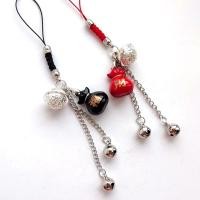 ราคา กระเป๋าโชคลาภสไตล์โบราณโทรศัพท์มือถือกระดิ่งกระเป๋าเงินกระดิ่งพระราชวังจี้แมวชายหญิงคู่กระเป๋าของขวัญจี้ห้อยกุญแจ (29271849632)