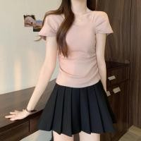 ราคา เสื้อไหมพรมแขนสั้น เสื้อแขนสั้นผ้าไหมพรมรุ่นใหม่ (23382643625)