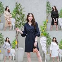 ราคา เดรสแฟชั่น เสื้อผ้าแฟชั่น ผู้หญิง เดรสสีดำ ขาวเทา ครีม กรม ใส่ออกงาน ใส่ทำงาน สวย ดูหรู พร้อมส่ง (42422206689)