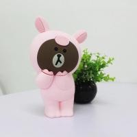 ราคา คอสเพลย์หมูสีชมพูน่ารัก กล่องใส่ปากกาซิลิโคนหมีสีน้ําตาล (28088762101)