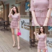 ราคา จั๊มสั้น งานป้าย Peony น่ารักมากๆ (21700955466)