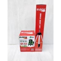 ราคา EUROX เลเซอร์วัดระดับ แสงสีเขียว 5เส้น รุ่น GT-51 แสงมองเห็นชัดเจน ครบชุดพร้อมขาตั้งฟรี 1.5เมตร (25668737192)