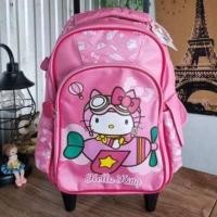 ราคา Kitty Trolley Bag กระเป๋าเป้ล้อลากนักเรียน ลายคิตตี้ 14 นิ้ว กระเป๋านักเรียนล้อลากคิตตี้เด็ก (18920788110)