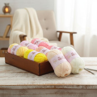 ราคา ลูกบอลไหมพรมถักตุ๊กตาหิมะ Guangniel Snow Milk Crochet Doll Weaving Yarn Balls Handmade Material Pack (47851024730)