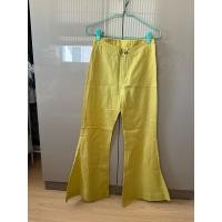 ราคา กางเกงขาม้า สีเหลือง ผ้าฝ้ายผสมลินิน (24456811476)