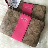 ราคา กระเป๋าสตางค์คล้องมือ COACH F58035 CORNER ZIP WRISTLET คล้องมือ s ซิบเดียว (950664070)