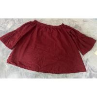 ราคา เสื้อปาดไหล่สีแดงเลือดนกมือสองแขนสามส่วน (29224563092)