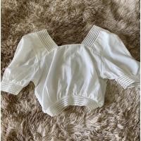 ราคา เสื้อสีขาวจั้มเอวแขนตุ๊กตา (9155361053)