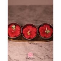 ราคา ️ เทียนหอม ดอกชบาแดง | มีกลิ่น | ขนาด 5 cm. | มีถ้วย (49652974413)