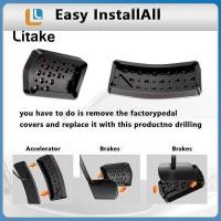 ราคา 2 PCS Aluminum Alloy Anti-Slip Gas Brake Covers No Drill Accelerator Pedal Pads Interior Accessorie (28804816775)