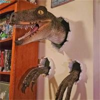 ราคา CRAVE 3 ชิ้น/เซ็ต 3D ติดผนังไดโนเสาร์,เรซิ่นเหมือนจริง Wall-Broken Velociraptor รูปปั้น,ฮาโลวีนที่สมจริง Party ตกแต่ง Props แขวน Jurassic T-REX Wall Sculpture Office (57755445496)
