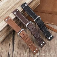 ราคา ลายลิ้นจี่ Retro First Layer สายหนังแท้ Hand-Stitched Rivets นาฬิกาสายรัดข้อมืออุปกรณ์เสริม Universal (40970538519)