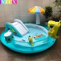 ราคา สระสไลเดอร์จระเข้น้อย สีฟ้า (INTEX) สระว่ายน้ำ แฟนซี (872209192)