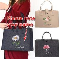 ราคา การปรับแต่งชื่อ Felt bag with buckle Handbag Baby Diaper Bag Shopping Bag Vintage Printed Felt Tote Bag Souvenir (43115145422)