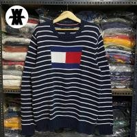 ราคา F/W 18 Tommy Hilfiger USA Flag Stripped Knit Navy Size XL 74x58 (44255713160)
