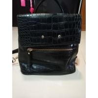 ราคา กระเป๋าแบรด์แท้ lulu castagnette มือสองสภาพใหม่ สีกรมดำปั้มลายจระเข้ (20453394904)