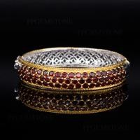 ราคา กำไลข้อมือพลอยโกเมนจันทบุรี (Garnet) เรือนเงินแท้92.5%ชุบทองคำขาว พลอยสีแดงอมน้ำตาล เนื้อใส มีใบรับประกันสินค้า (20472252440)