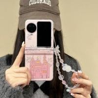 ราคา เคสโทรศัพท์แบบพับได้สําหรับ Oppo Find N2 N3 Flip Pink Castle Bracelet เคสโทรศัพท์ TPU แบบแข็ง (26308134013)