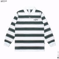ราคา Sternwood Rugby Shirt เสื้อโปโลแขนยาวแขนยาว stripe สีเขียวสีขาว (25379476046)