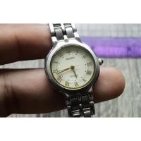 ราคา นาฬิกา Vintage มือสองญี่ปุ่น Seiko Exceline 4N21 0430 Integrated Bracelet ผู้หญิง ระบบ Quartz ทรงกลม 25mm ใช้งานได้ปกติ (22865022731)