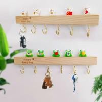 ราคา ไม้เนื้อแข็ง ที่แขวนกุญแจ ตะขอติดผนัง ตะขอแขวนตกแต่งติดผนังสร้างสรรค์ ตะขอแขวนประตู 6ตะขอ ชั้นวางตะขอกุญแจ (43656402304)