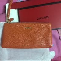 ราคา กระเป๋าสตางค์ใบยาว หนังแท้ สีส้ม Jacob แท้ (4014284042)