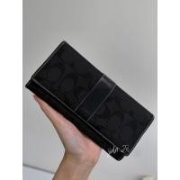 ราคา Coach กระเป๋าสตางค์ใบยาว ลายซีสีดำ (41926186914)