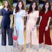 ราคา 7915 ชุดจั้มสูทขายาว งานผ้าลูกไม้เนื้อดี มีซับใน มีซิปหลัง (22577579999)