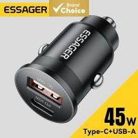 ราคา Essager 45W Mini USB Car Charger QC 3.0 PD 3.0 SCP AFC USB Type C ที่ชาร์จมือถือในรถยนต์ สําหรับ iPhone Huawei Samsung Xiaomi iPad (44502627790)