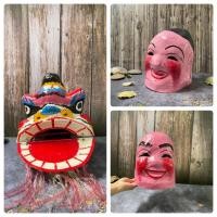 ราคา หัวโขน เปเปอร์มาเช่ ชุดแห่สิงโต 3 หัว (สิงโต แปะยิ้ม อาซิ้ม) ขนาดใหญ่ (18068341793)