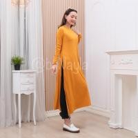 ราคา Side Split Tunic / เสื้อยืดธรรมดาของผู้หญิงอินเทรนด์ Tunic / High Slit Midi Dress / เสื้อผ้าผู้หญิง / เดรสยาวผู้หญิง / Byayla.id (17596936672)