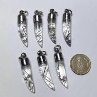 ราคา จี้ทรงเขี้ยว หินแก้วขนเหล็กน้ำใส เกรดสวย (1 ชิ้น) (29661083668)