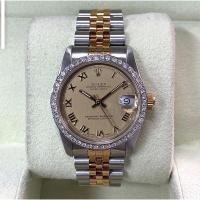 ราคา Rolex Datejust boysize 31 mm. หน้าทองโรมันขอบเพชร (14900604197)