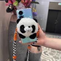 ราคา ♛-♛ตุ๊กตาหมีแพนด้าขนฟูน่ารักสำหรับคล้องโทรศัพท์มือถือ สายคล้องข้างไหล่ (25273096723)