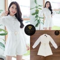 ราคา จั๊มสูทขาสั้นมาพร้อมเข็มขัด งานป้าย S M L XL (3763715225)