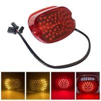 ราคา LED ไฟท้ายมอเตอร์ไซค์สีแดง ไฟท้ายเบรกสำหรับ Harley Sportster Softail Dyna Lay Down Super Glide (28538387512)