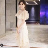 ราคา เดรสไปงานสีทองระบายลายดาว (1261287609)