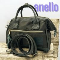 ราคา Anello Japan ของเเท้จากญี่ปุ่น- กระเป๋าโท้ตไนลอนความหนาแน่นสูงแบบใช้คู่ - mini-KH สีเขียวกากี (ของใหม่) (50950066062)