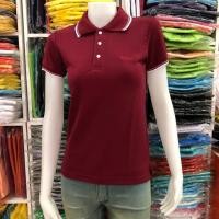 ราคา เสื้อโปโล สีเลือดหมูคอคลีปขาว (1118091788)