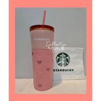 ราคา Starbucks VDay Deet W/Heart Sleeve Pink Cold Cup (48056015885)