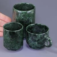 ราคา ถ้วยน้ําชาหยกธรรมชาติสีเขียวเข้มลอยดอกไม้หยกถ้วยน้ําถ้วยหินขนาดใหญ่ (29180091500)