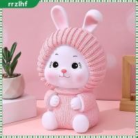 ราคา [rrzlhf] รูปปั้นกระต่ายกระปุกออมสินเงินธนาคารกระต่ายหุ่นสําหรับเตาผิงโต๊ะทํางานสีชมพู (56206286917)