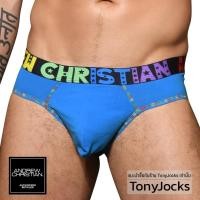 ราคา Andrew Christian Underwear Pride Cotton Brief - Electric Blue/Rainbow by TonyJocks (43217108600)