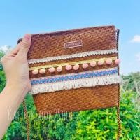 ราคา กระเป๋าสาน แต่งปอมๆน่ารัก (2299810243)