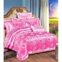 ราคา ผ้าปู6ฟุต !! ชุดเครื่องนอนผ้าแพรพร้อมผ้านวม สีชมพูอ่อน (7069746137)