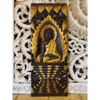 ราคา แผ่นไม้สัก แกะสลัก ลายพระพุทธรูป ปางสมาธิ 90x35 cm. พระพุทธรูปไม้แกะสลัก ไม้สักแกะสลักแต่งบ้าน ไม้สักฉลุ ปัดสีทอง (26561424045)